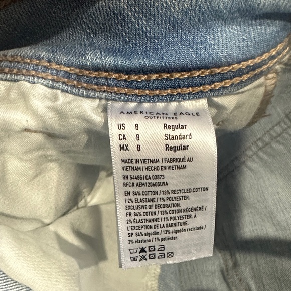 American Eagle Next Level Stretch Kick Boot Carpenter Pockets Light Wash Jeans - Picture 10 of 11